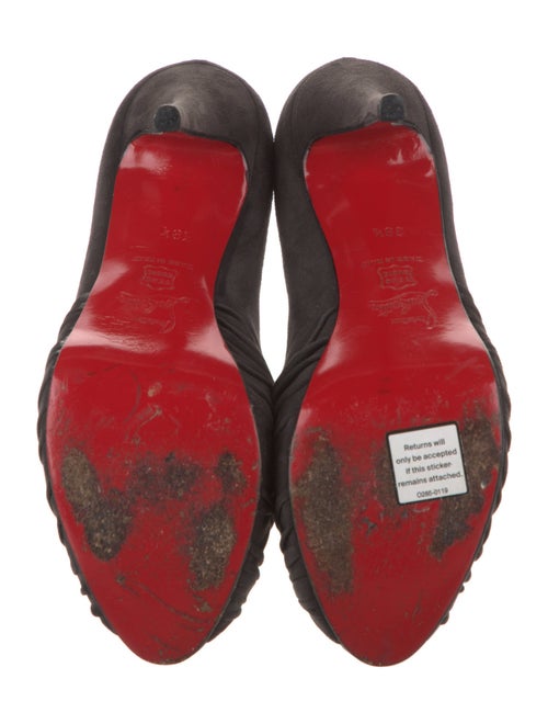 Christian Louboutin Suede Pleated Accents D'Orsay Pumps
