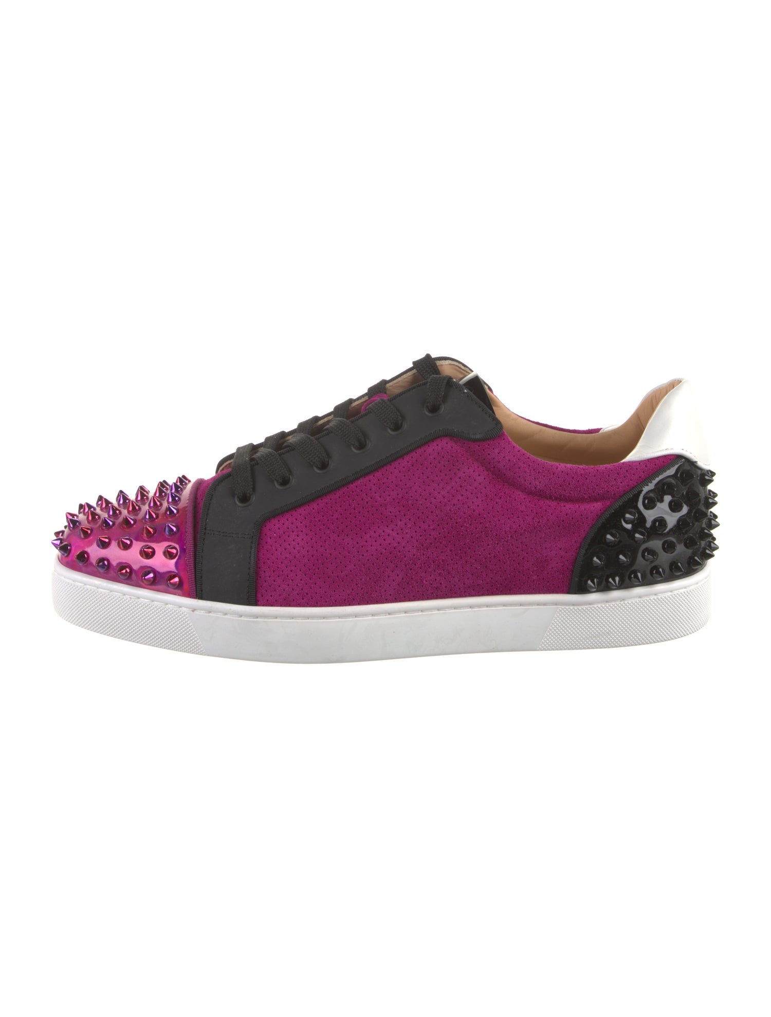 Christian Louboutin Suede Colorblock Pattern Sneakers