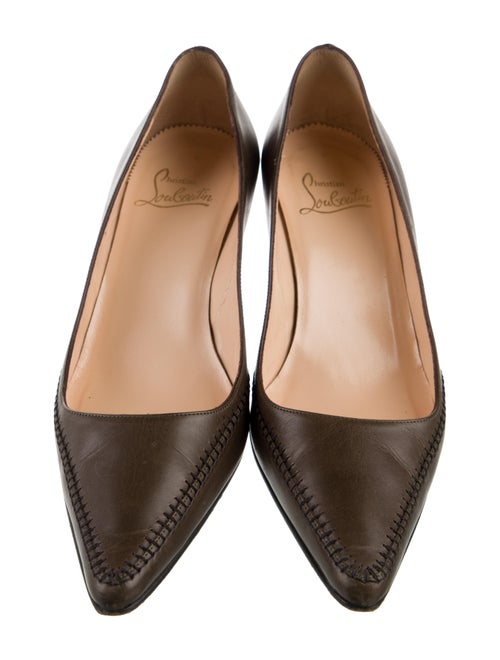 Christian Louboutin Leather Whipstitch Trim Pumps