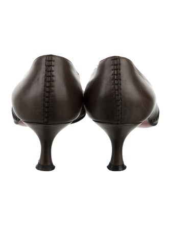 Christian Louboutin Leather Whipstitch Trim Pumps