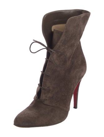 Christian Louboutin Suede Lace-Up Boots