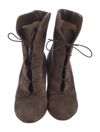 Christian Louboutin Suede Lace-Up Boots