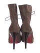 Christian Louboutin Suede Lace-Up Boots