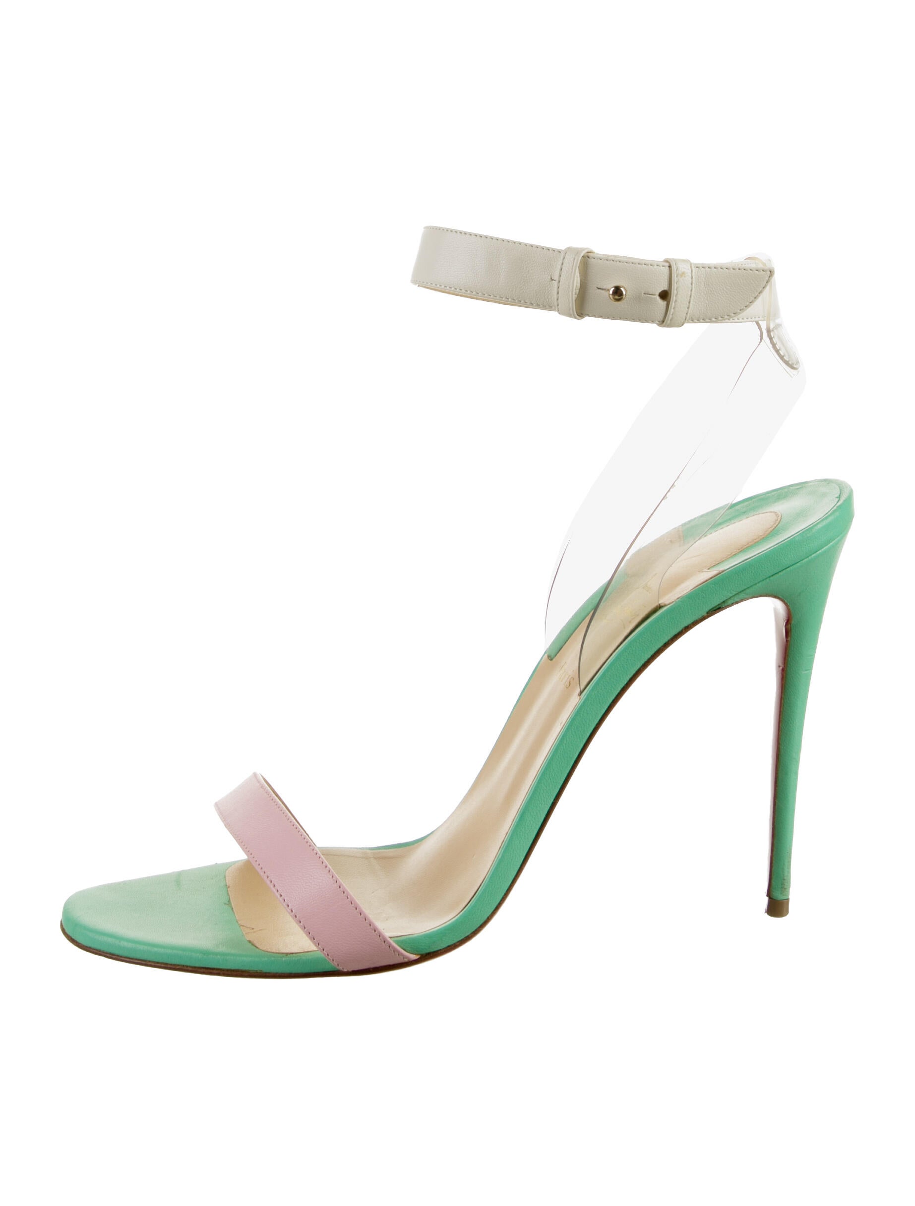 Christian Louboutin Patent Leather Colorblock Pattern Sandals