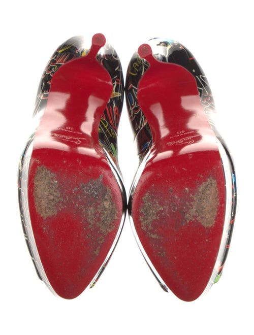 Christian Louboutin Graffiti Print Patent Leather Pumps