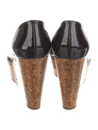 Christian Louboutin Patent Leather Colorblock Pattern Pumps