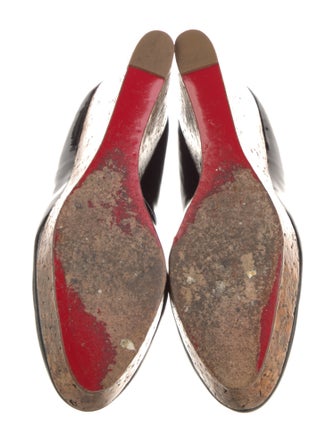 Christian Louboutin Patent Leather Colorblock Pattern Pumps