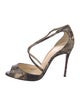 Christian Louboutin Snakeskin Animal Print T-Strap Pumps