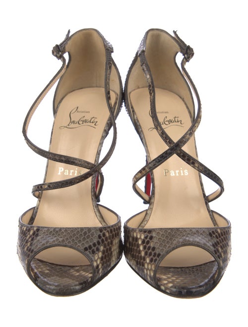 Christian Louboutin Snakeskin Animal Print T-Strap Pumps