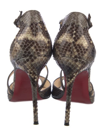Christian Louboutin Snakeskin Animal Print T-Strap Pumps