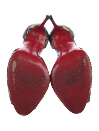 Christian Louboutin Snakeskin Animal Print T-Strap Pumps