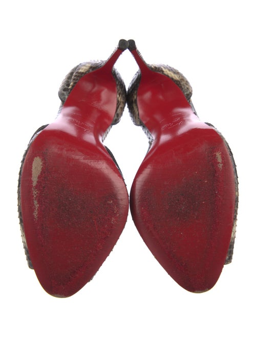 Christian Louboutin Snakeskin Animal Print T-Strap Pumps