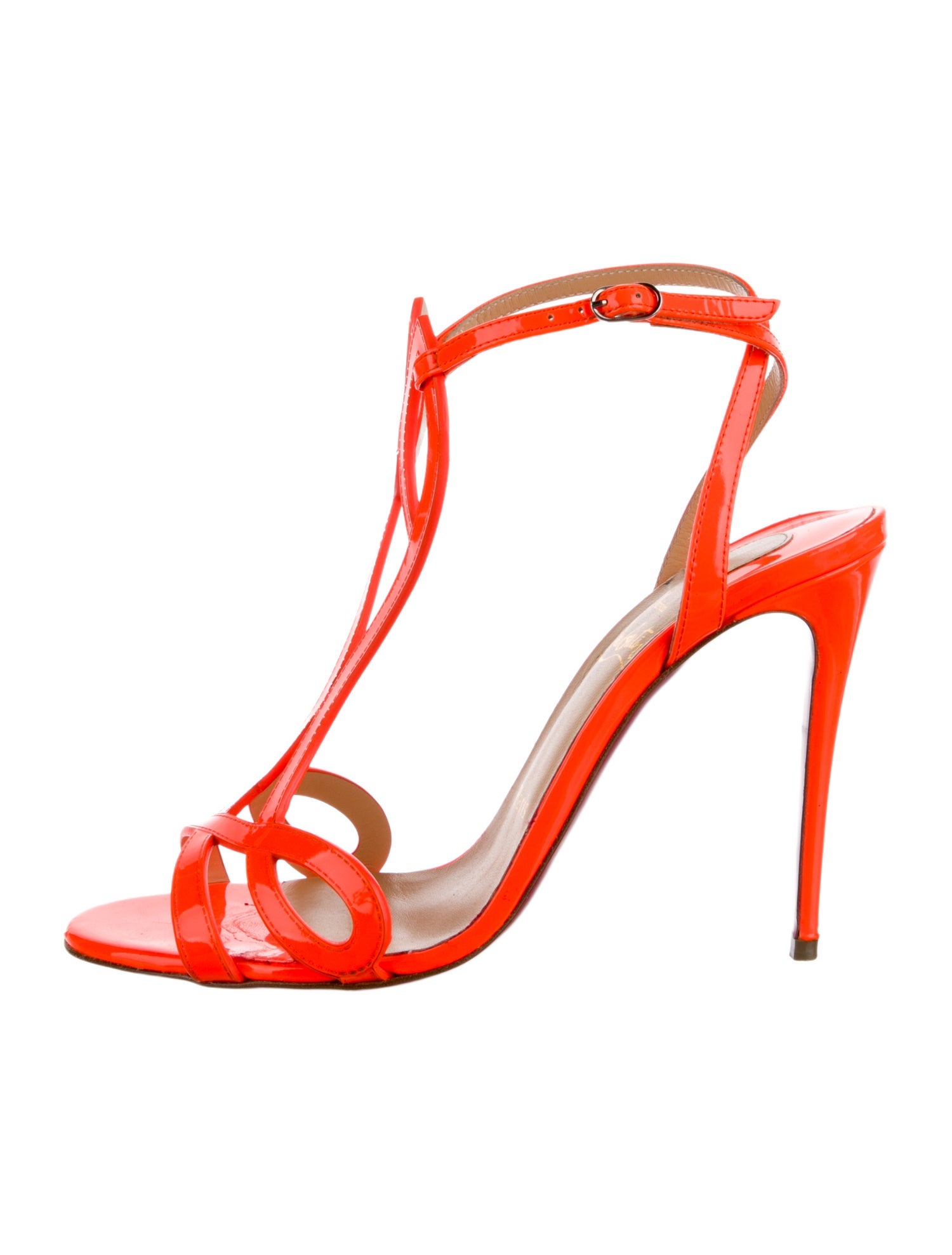 Christian Louboutin Patent Leather T-Strap Sandals