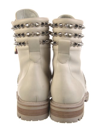 Christian Louboutin Spike Accents Leather Combat Boots