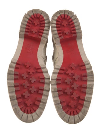 Christian Louboutin Spike Accents Leather Combat Boots