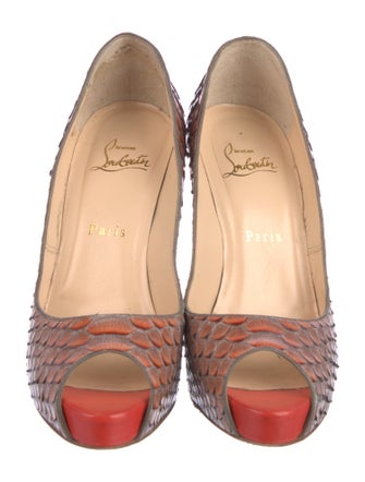 Christian Louboutin Python Animal Print Pumps