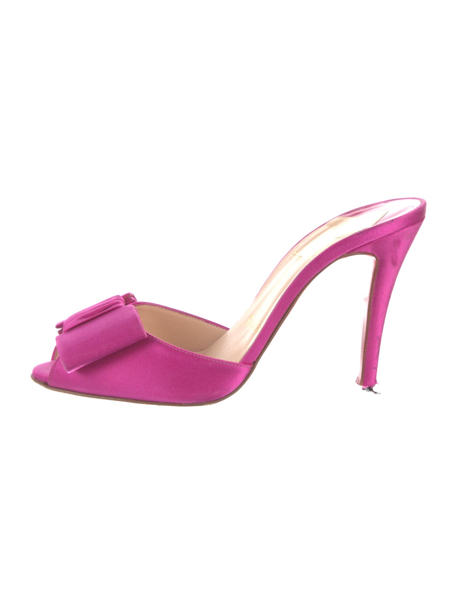 Christian Louboutin Satin Bow Accents Mules