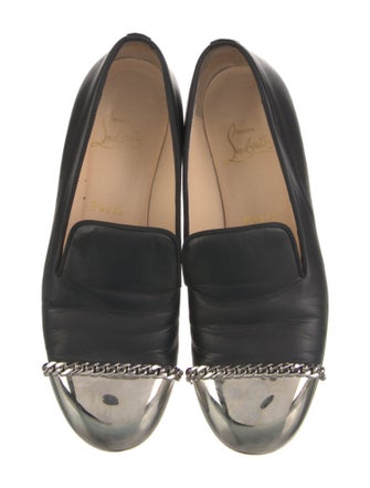 Christian Louboutin Chain-Link Accent Leather Loafers