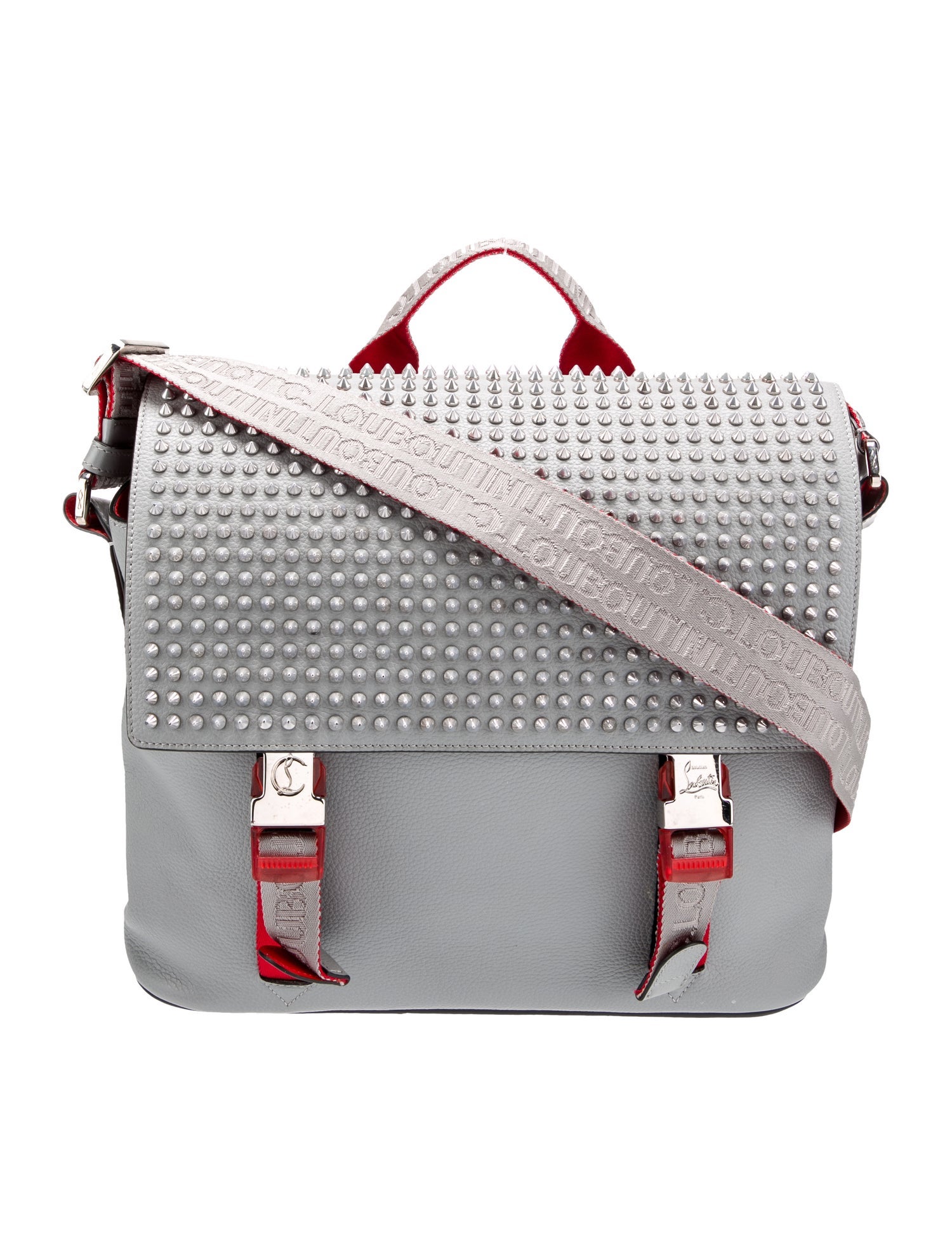 Fendi Men's Large ECONYL Baguette Messenger Bag - Grey