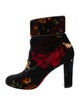 Christian Louboutin Velvet Floral Print Boots
