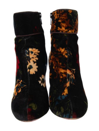 Christian Louboutin Velvet Floral Print Boots