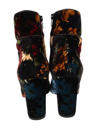 Christian Louboutin Velvet Floral Print Boots