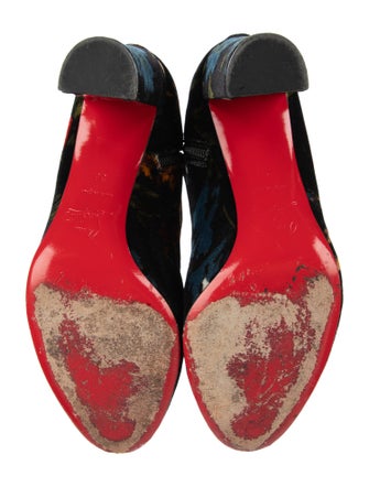 Christian Louboutin Velvet Floral Print Boots