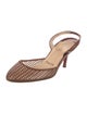Christian Louboutin Leather Mesh Accents Slingback Pumps