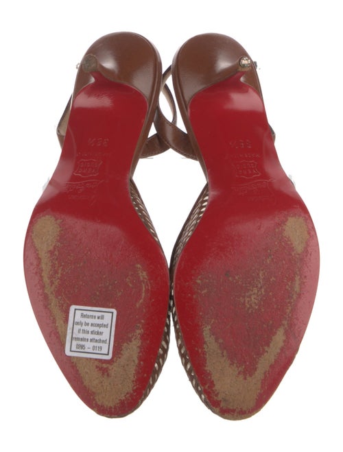 Christian Louboutin Leather Mesh Accents Slingback Pumps