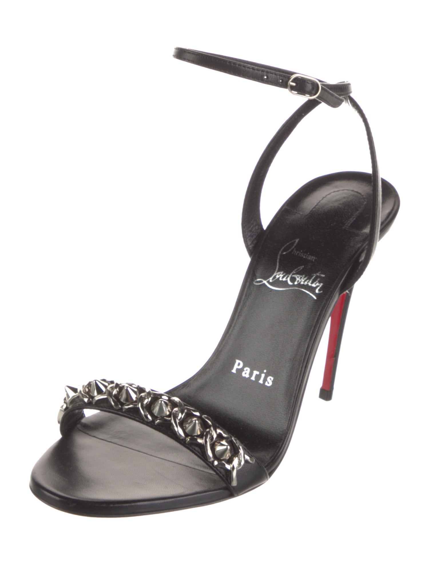 Christian Louboutin Spike Accents Leather Sandals