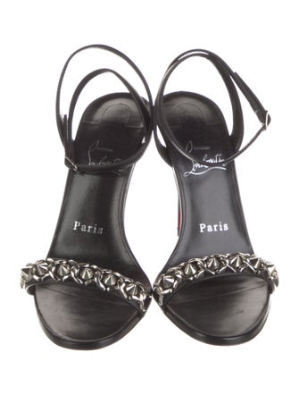 Christian Louboutin Spike Accents Leather Sandals