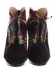 Christian Louboutin Velvet Floral Print Lace-Up Boots