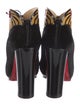 Christian Louboutin Velvet Floral Print Lace-Up Boots
