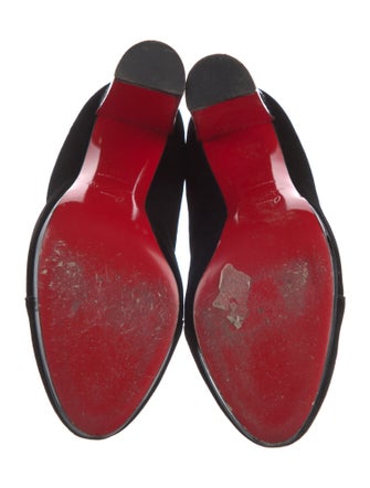 Christian Louboutin Velvet Floral Print Lace-Up Boots