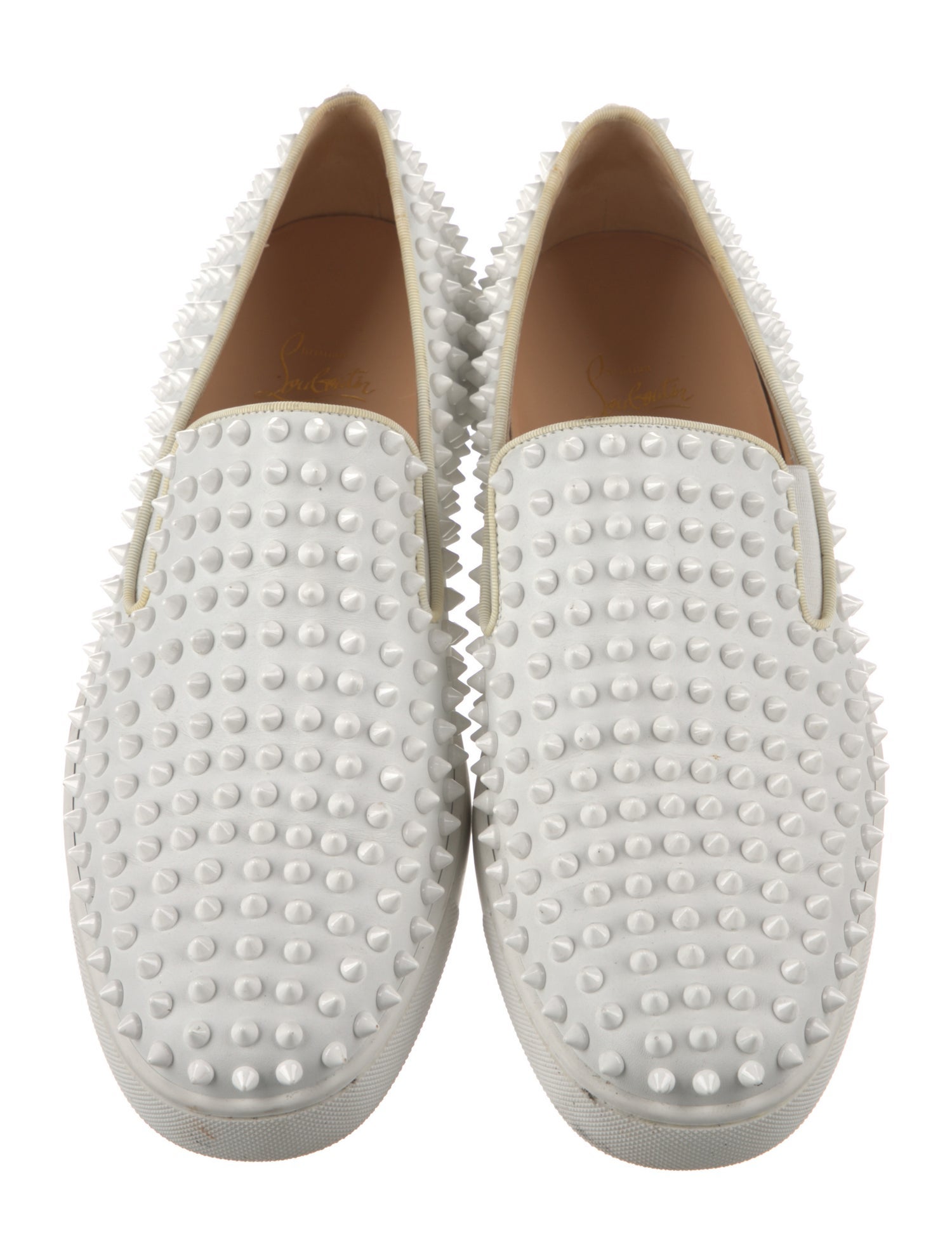 Christian Louboutin Spike Accents Leather Sneakers