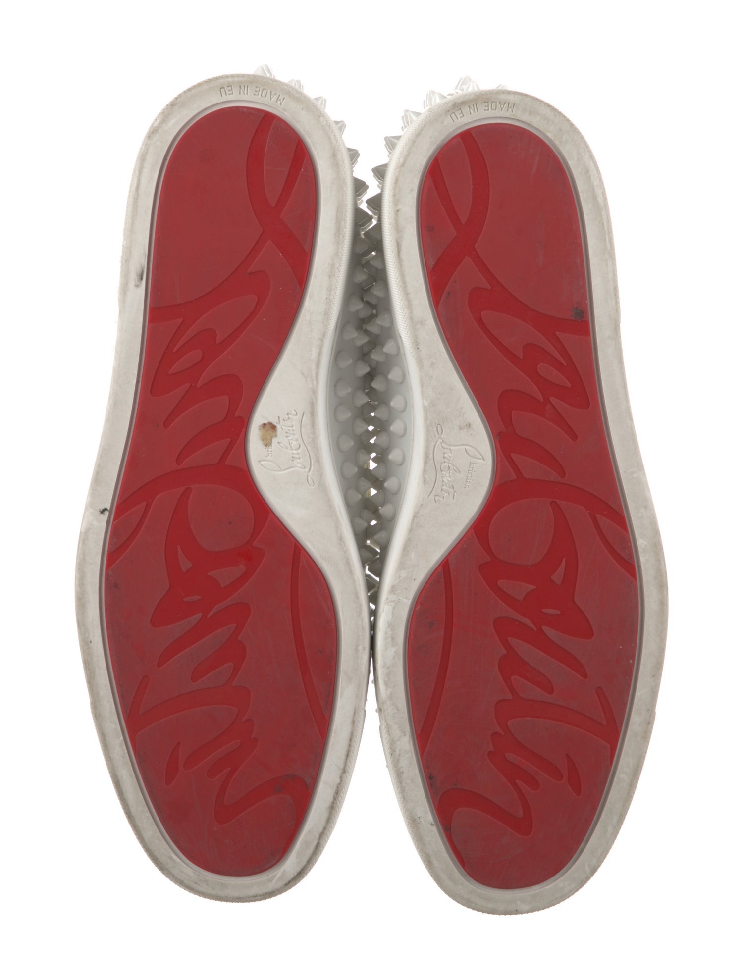 Christian Louboutin Spike Accents Leather Sneakers