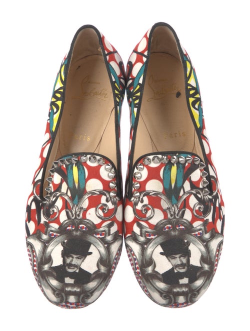 Christian Louboutin Spike Accents Printed Loafers