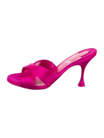 Christian Louboutin Satin Pleated Accents Slides