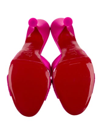 Christian Louboutin Satin Pleated Accents Slides