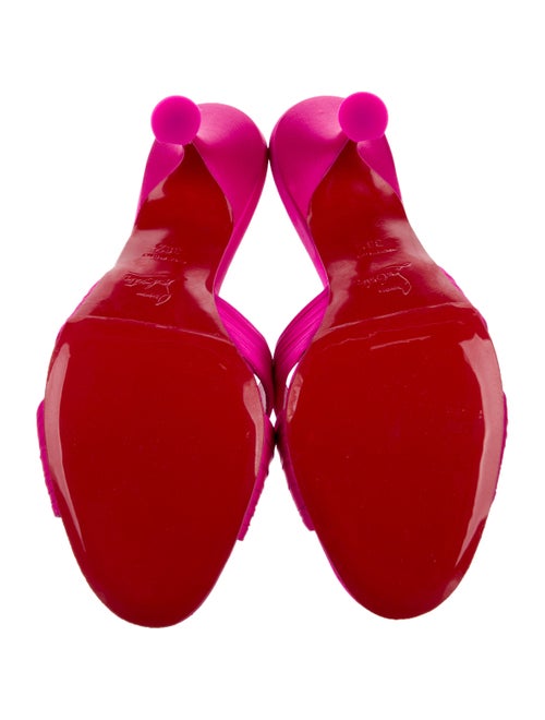 Christian Louboutin Satin Pleated Accents Slides