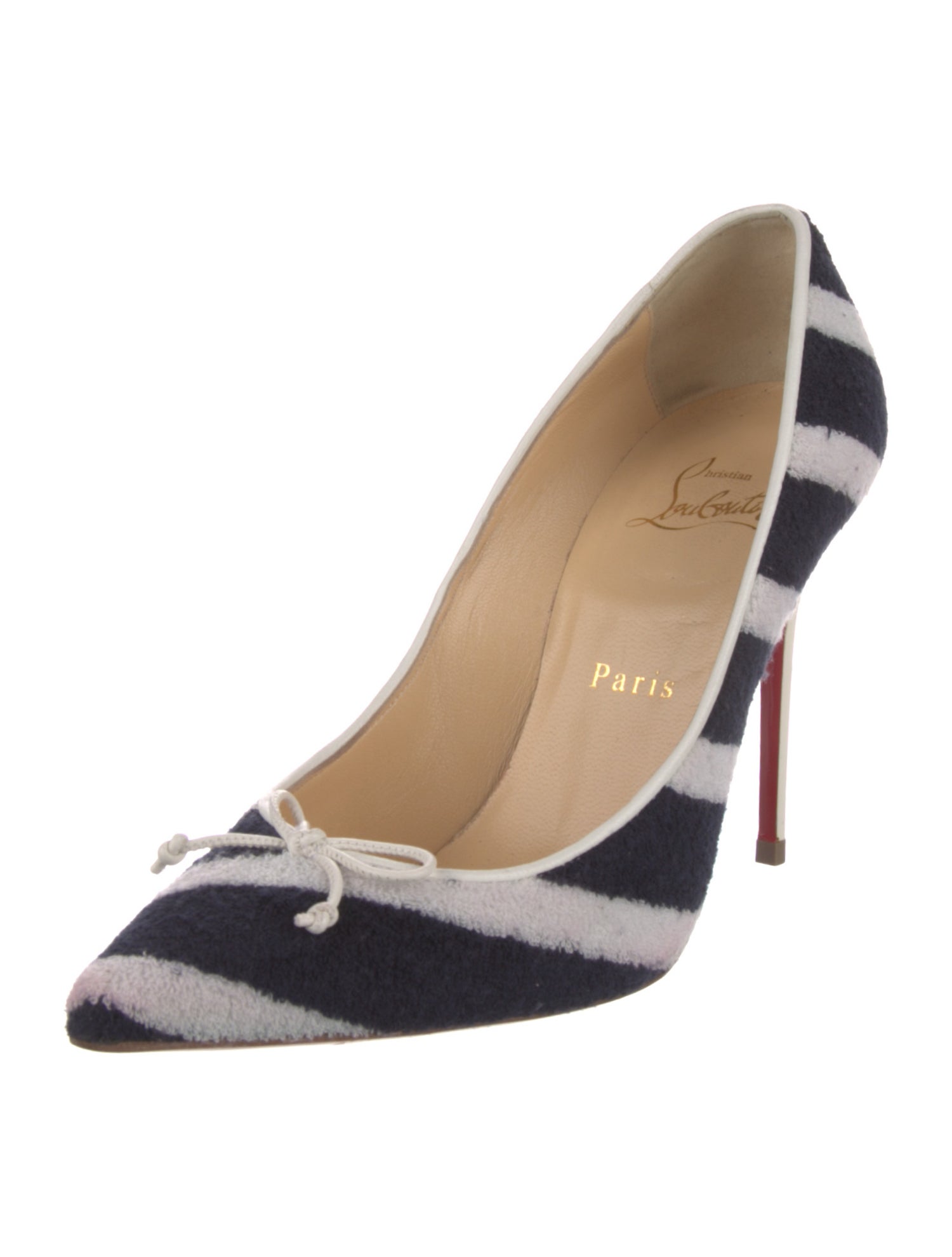 Christian Louboutin Colorblock Pattern Bow Accents Pumps