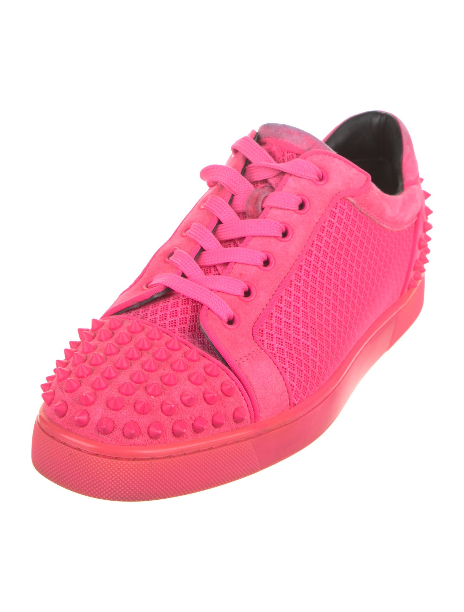 Christian Louboutin Spike Accents Suede Sneakers