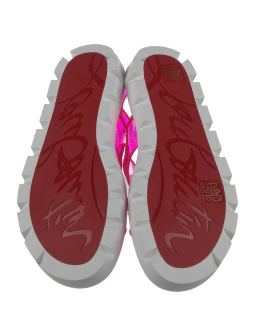 Christian Louboutin PVC Leather Trim Embellishment Slingback Sandals