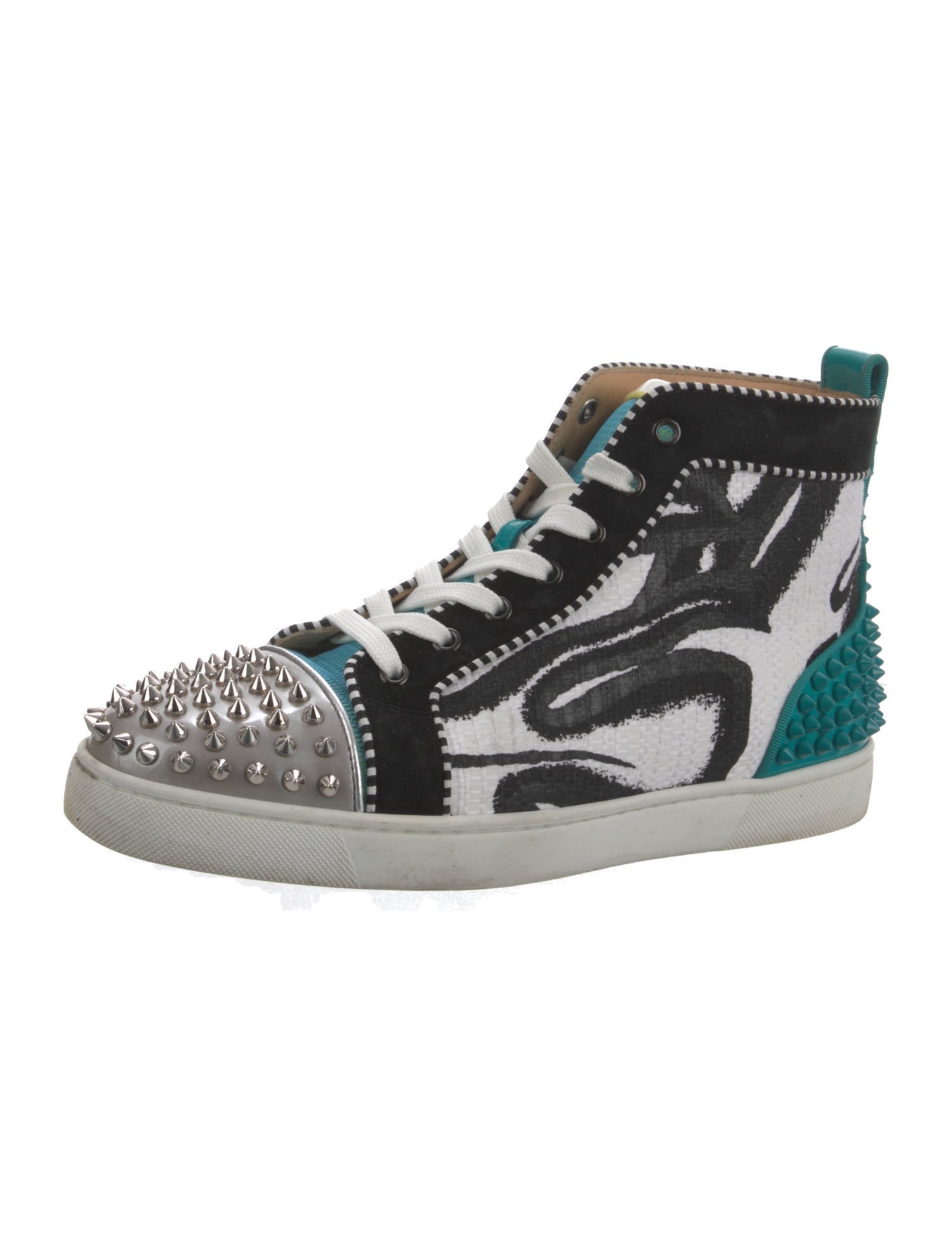 Christian Louboutin Spike Accents Canvas Sneakers