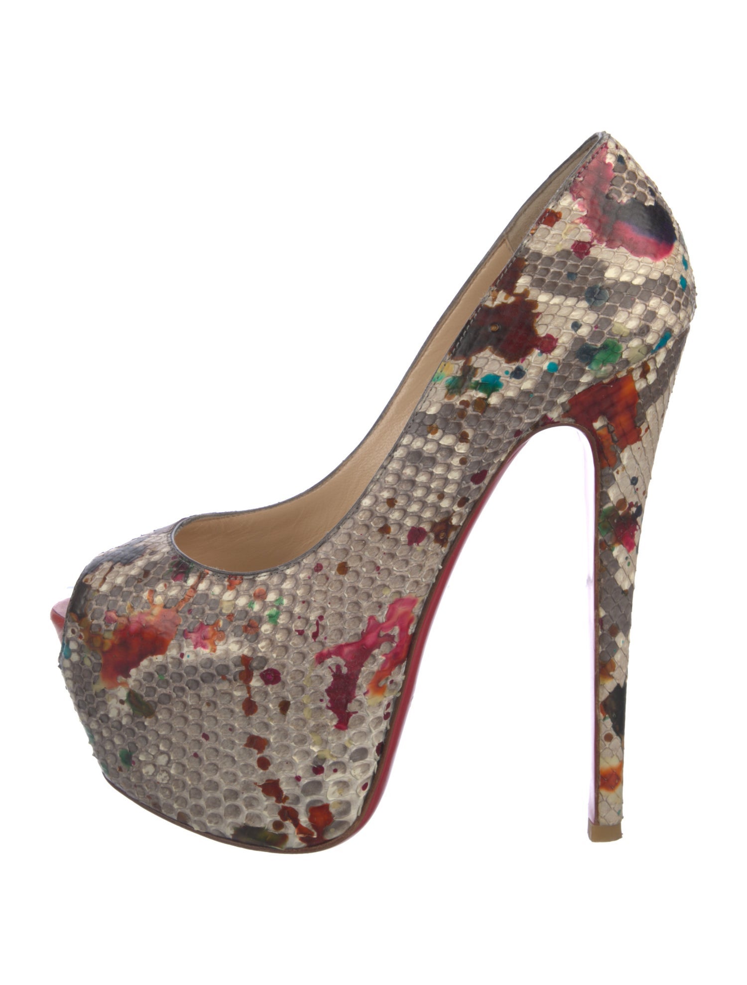 Christian Louboutin Snakeskin Animal Print Pumps