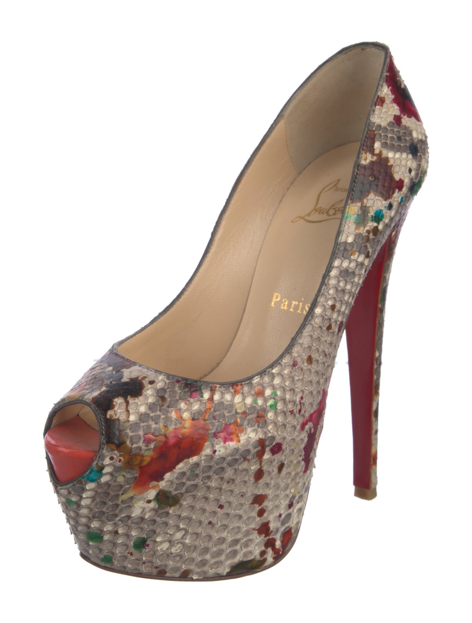 Christian Louboutin Snakeskin Animal Print Pumps