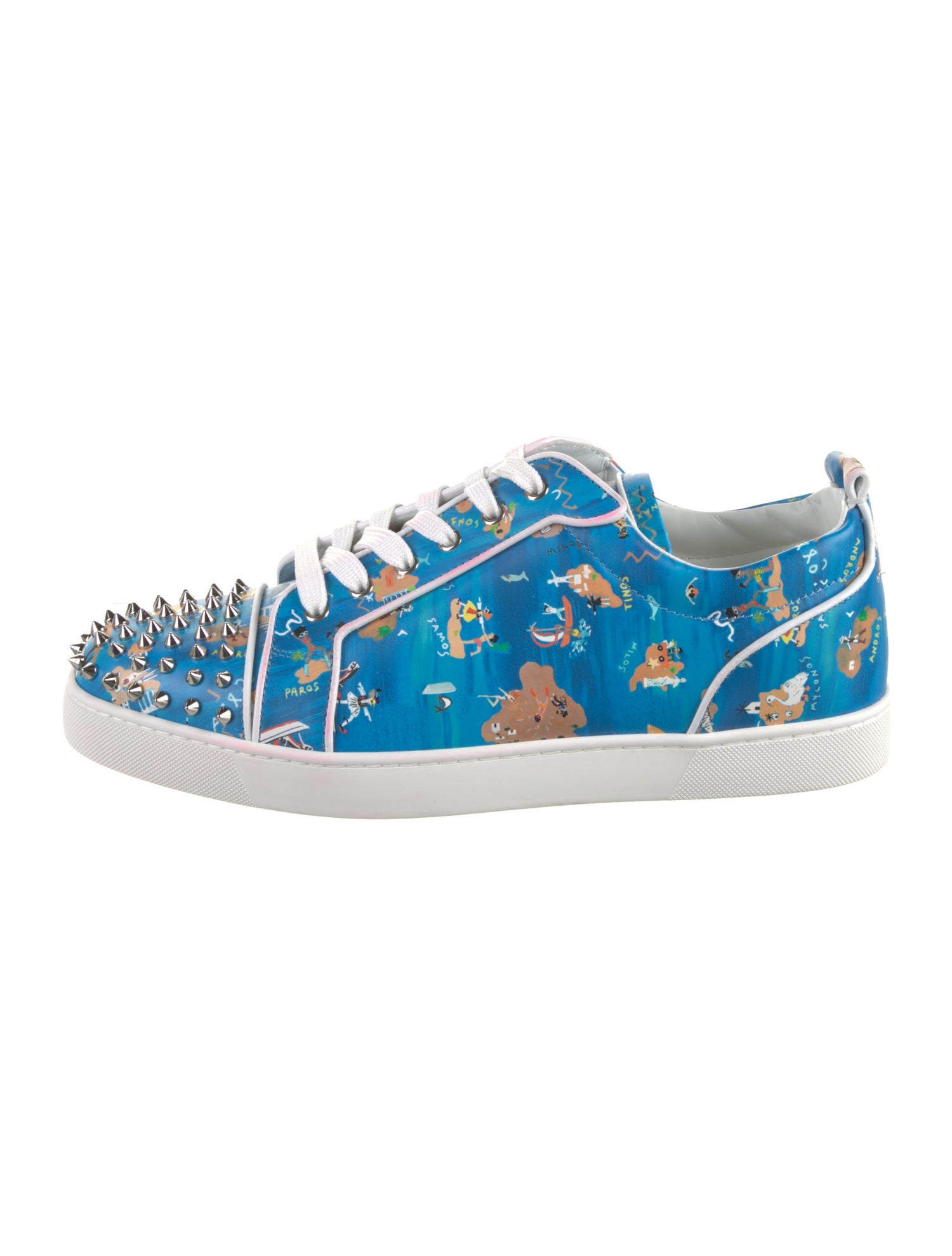 Christian Louboutin Leather Printed Athletic Sneakers