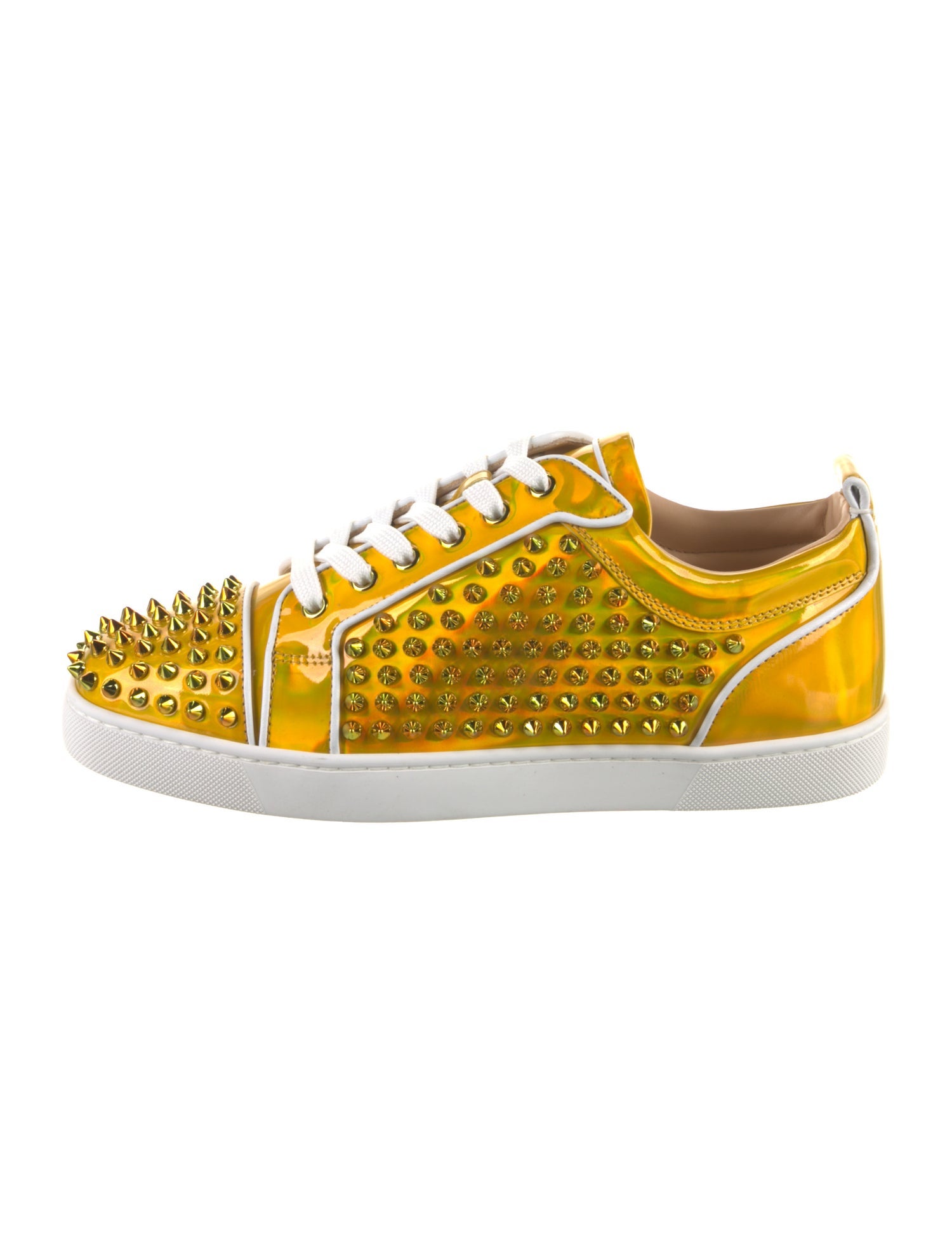 Christian Louboutin Patent Leather Studded Accents Sneakers