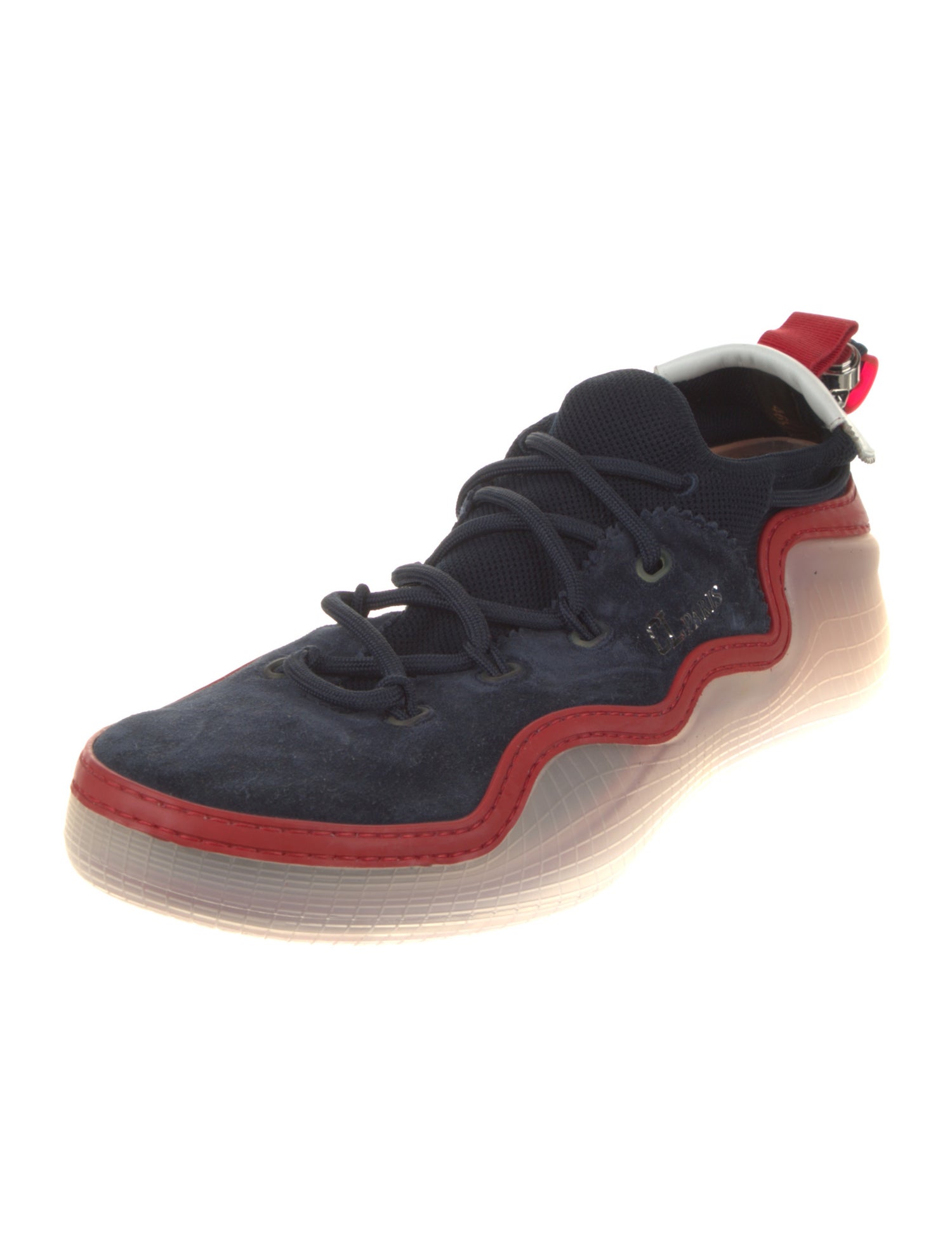 Christian Louboutin Suede Colorblock Pattern Sneakers
