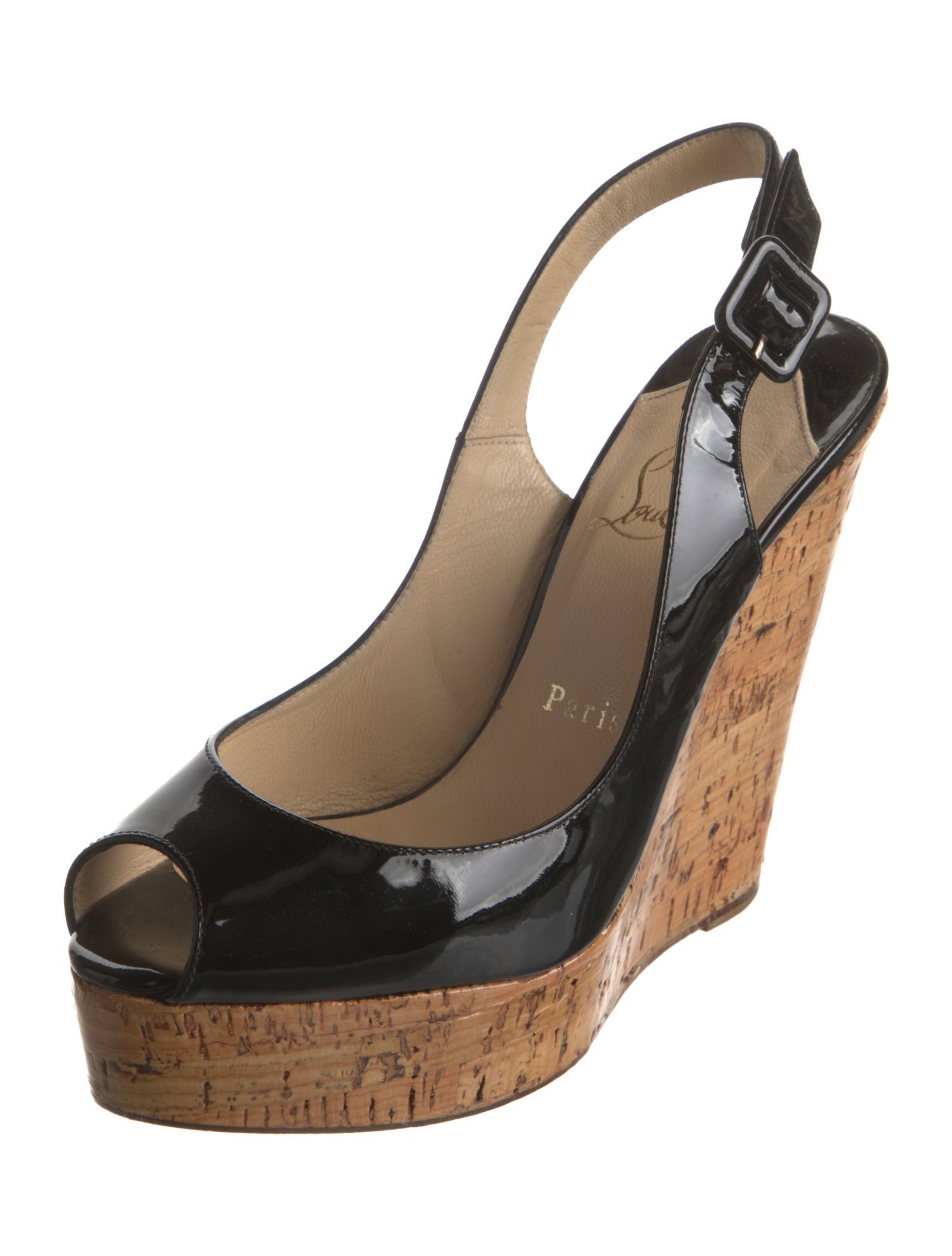 Christian Louboutin Patent Leather Slingback Sandals